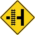 Railway crossing on next side road