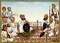 Thakur Dawlat Singh among Courtiers, 1825 (David Collection)