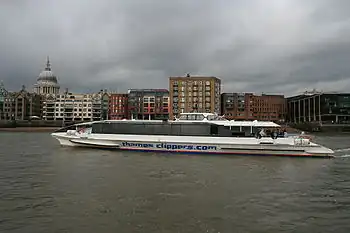 Image 36Thames Clippers service catamaran on the River Thames.