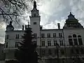 The Administrative Palace after the fire which swept its roof from March 2021 (photographed here in April 2021)