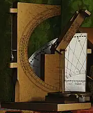 Universal equinoctial dial (disassembled, front) and Quadrant (rear)