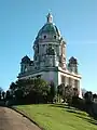 The Ashton Memorial on top of Williamson Park, about 150 ft (50 m) tall and completed in 1909