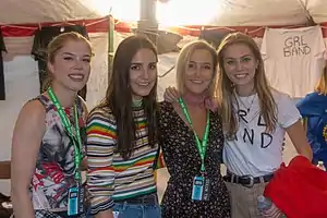 The Beaches in August 2017; left to right: Eliza Enman-McDaniel, Jordan Miller, Kylie Miller, and Leandra Earl