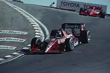 Eddie Cheever rounding the corkscrew in his T91/00 at Laguna Seca in 1991