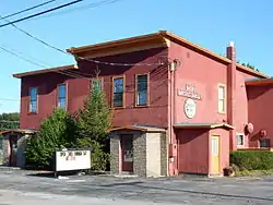 The Dresden Hotel at the entrance to the village.