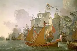 Image 7Lieve Pietersz Verschuier, Dutch ships bomb Tripoli in a punitive expedition against the Barbary pirates, c. 1670 (from Barbary pirates)