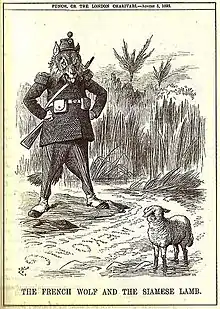 Cartoon expressing British attitude towards the conflict