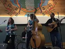 Tofino Whalefest 2017: Dinah D (upright Bass), Phil Wipper (drums), Jocelyn Hallett (horns) Aaron Cadwaladr (guitar)