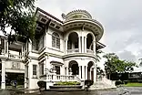 Front and left side view of the mansion