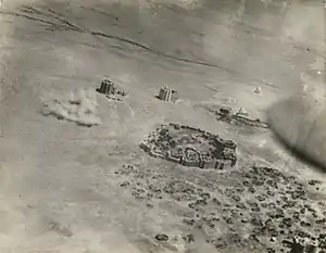 Aerial bombardment of Dervish forts in Taleh.