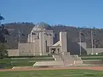 The entrance to the Australian War Memorial from Anzac Parade