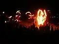 The burning Phoenix and fire-twirling sprites