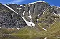 A closer view of the cliffs overlooking Coire Ardair