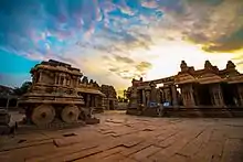 Stone temple car in the Vitthala Temple at Hampi