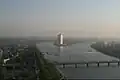 The hotel seen from the top of the Juche Tower