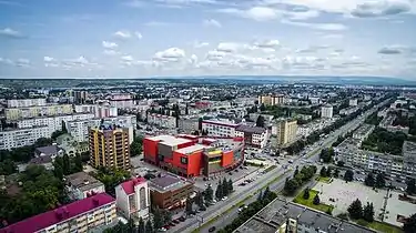 Aerial view of the city