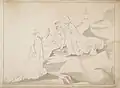 'The Coronation of Jones by the Geniuses in the Mountains of Wales', 1844, drawing, 34 x 48 cm, from The Illustrated Life of Richard Robert Jones