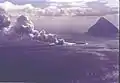 Fukutoku Okanoba and South Iwo Jima during eruption activity (Jan 20, 1986)