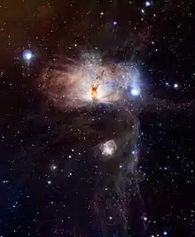 The hidden fires of the Flame Nebula