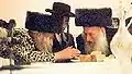 The Ziditchover Rebbe (right) with the Tosher Rebbe