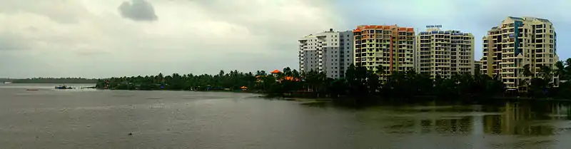 A view of Thevara from Kundannur bridge