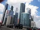 The Third Ring Road over Moskva River on the Dorogomilovsky Bridge, near the MIBC.