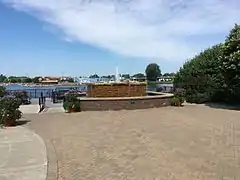 The Third Street Waterfall Park today marks the location of the former Third Street Bridge