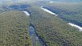 Lake Gandangarra (top right), Lake Werri Berri, Lake Couridjah, Lake Baraba and Lake Nerrigorang. The five lakes in Thirlmere Lakes National Park