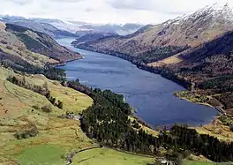 A long thin lake, sandwiched between two mountains