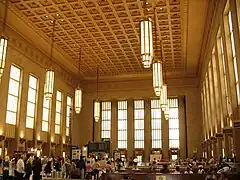 The Art Deco-style grand concourse at 30th Street Station, one of the nation's busiest passenber train stations, built between 1927 and 1933