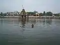 The temple tank, located opposite to the temple