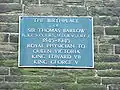 Plaque at Brandwood Fold, the Barlow family home before the building of Greenthorne.