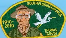 Council shoulder patch featuring Thomas L. Tatham of the South Florida Council