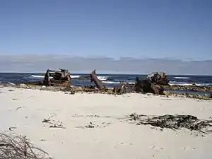 The Thomas T. Tucker shipwreck Oliphantsbos Point, South Africa