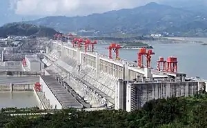 Image 126The Three Gorges Dam in Central China is the world's largest power-producing facility of any kind. (from Hydroelectricity)