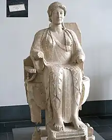 Persephone enthroned, c. 460 BC, Taranto. Late example of the archaic style