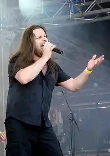 Rantanen, vocalist of the Finnish metal band Thunderstone at the Sauna Open Air 2007 Metal Festival