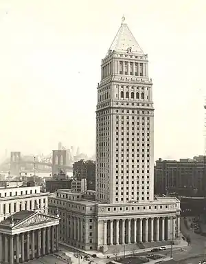 The Thurgood Marshall United States Court House stands tall among other buildings