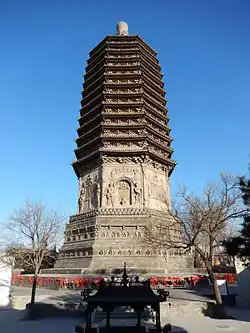 Tianning Temple pagoda from the south