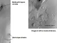 Tikhonravov crater floor with two pedestal craters, as seen by Mars Global Surveyor.  Image in Arabia quadrangle.