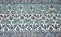 Detail of tiles in the Sultan Ahmed I Mosque, Istanbul (circa 1617)