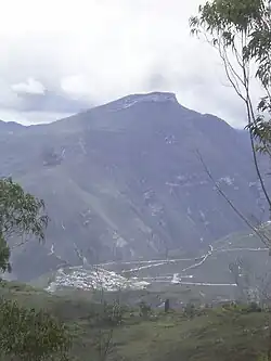 Landscape of Tingo. Kuelap can be seen from here