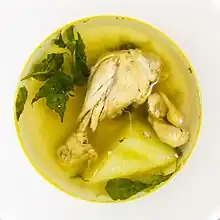 Chicken tinola with siling labuyo leaves