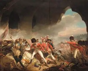 The Last Effort and Fall of Tipu Sultan by Henry Singleton, c. 1800. After the defeat of Tipu Sultan of Mysore, most of South India was now either under the company's direct rule, or under its indirect political control.