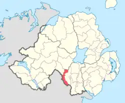 Location of Tiranny, County Armagh, Northern Ireland.