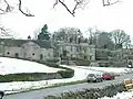 Tissington Hall: the stable block is on the left