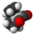 Space-filling model of the titanocene dicarbonyl molecule