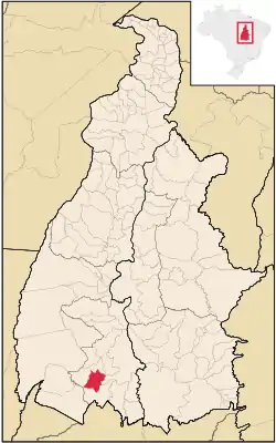 Location in Tocantins  state