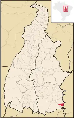 Location in Tocantins  state