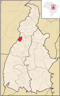 Location of Couto Magalhães in the State of Tocantins